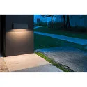 SLV Outdoor LED Wandleuchte PEMA® WL CCT SWITCH, IP65 IK02, Trapez, 16W 3000/4000K 1340/1420lm, schaltbar, schwarz