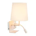 LED Wall luminaire SOMNILA FLEX Indoor, E27, mit LED Spot 65lm, 3000K, white, incl. USB port, Spot left