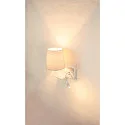 LED Wall luminaire SOMNILA FLEX Indoor, E27, mit LED Spot 65lm, 3000K, white, incl. USB port, Spot left