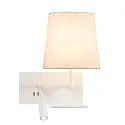 SLV LED Wandleuchte SOMNILA FLEX Indoor, E27, mit LED Spot 65lm, 3000K, weiß, inkl. USB Anschluss, Spot rechts