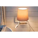 SLV LED Wandleuchte SOMNILA FLEX Indoor, E27, mit LED Spot 65lm, 3000K, weiß, inkl. USB Anschluss, Spot rechts