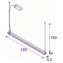 SLV LED Pendelleuchte NOYA PD PHASE, CCT switch, 2700/3000K, 1861/2025lm, IP20, schwarz