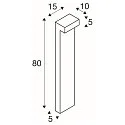 SLV LED Boden-Aufbauleuchte L-LINE OUT FL POLE, IP65 IK02, seitlich, 11.5W 3000/4000K (CCT Switch) 490/530lm, anthrazit, 80cm