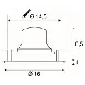 SLV LED Deckeneinbauleuchte NUMINOS DL L, 4000K, IP20, dreh-/schwenkbar, 40°, 2450lm, UGR 19, Weiß / Weiß