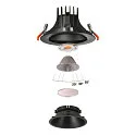 SLV LED Deckeneinbauleuchte NUMINOS DL XL, 3000K, IP20, dreh-/schwenkbar, 40°, 3300lm, UGR 21, Schwarz / Schwarz