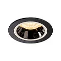 LED Deckeneinbauleuchte NUMINOS DL M, 3000K, IP20, 55°, 1550lm, UGR 19, Schwarz / Chrom
