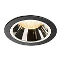 LED Deckeneinbauleuchte NUMINOS DL L, 3000K, IP20, 55°, 2200lm, UGR 19, Schwarz / Chrom