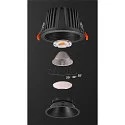 SLV LED Deckeneinbauleuchte NUMINOS DL XL, 3000K, IP20, 40°, 3300lm, UGR 21, Schwarz / Schwarz