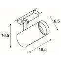 SLV LED 3-Phasen Leuchte NUMINOS DALI M, 4000K, 36°, 2120lm, schwarz/schwarz, 36°, 2120lm, Schwarz / Schwarz