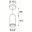 SLV LED Pendelleuchte NUMINOS PD DALI M, 2700K, 36°, 1935lm, schwarz / schwarz