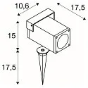 SLV Erdspießleuchte THEO BRACKET SP QPAR51, IP65, GU10, neigbar + drehbar, mit IP-Steckerkabel, anthrazit