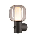 SLV LED Außenleuchte OVALISK WL LED Wandleuchte mit Sensor, CCT switch, 3000/4000K, 560/600lm, IP65, anthrazit