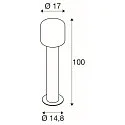 SLV LED Außenleuchte OVALISK 100 FL LED Stehleuchte, CCT switch, 3000/4000K, 560/600lm, IP65, anthrazit