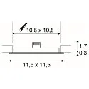 SLV LED Ceiling recessed luminaire SENSER 12 DL, square, 6W, 440lm, IP20, white, 4000K