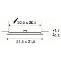 SLV LED Deckeneinbauleuchte SENSER 24 DL, eckig, 12,5, 1200lm, IP20, weiß, 4000K