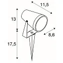 SLV Erdspießleuchte SAMRINA SP SINGLE, QPAR51, IP65, schwarz