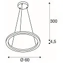 SLV LED Pendelleuchte ONE 60 PD DALI UP/DOWN, CCT switch, 3000/4000K, 400/410lm, weiß