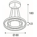 LED Pendant luminaire ONE DOUBLE PHASE up/down, 35W, 2700/3000K, 130°, brass
