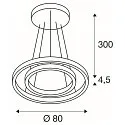 SLV LED Pendelleuchte ONE DOUBLE PD DALI UP/DOWN, CCT switch, 3000/4000K, 1050/1060lm, weiß