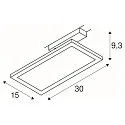 SLV LED 1-phase spot PANEL TRACK, square, 15x30cm, 18W, 3000K, black
