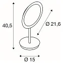 SLV LED Tischleuchte MAGANDA TL Kosmetikspiegel, CCT switch, 2700/3000/4000K, IP44, chrom