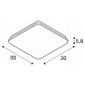 SLV Wall / Ceiling luminaire SIMA, square, 3000K, 2150lm, dimmable, IP44, white