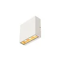 Outdoor LED Wandleuchte BIG QUAD UP/DOWN WL, IP54, 8.2W 3000K 2x320lm 2x30°, Aluminium / Glas, schaltbar, weiß