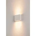 SLV Outdoor LED Wandleuchte BIG QUAD UP/DOWN WL, IP54, 8.2W 3000K 2x320lm 2x30°, Aluminium / Glas, schaltbar, weiß