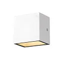 SLV LED Außenwandleuchte SITRA S WL SINGLE, IP44 IK05, 6.2W 3000/4000K (CCT Switch) 580/620lm 105°, weiß