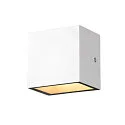 SLV LED Außenwandleuchte SITRA S WL SINGLE, IP44 IK05, 6.2W 3000/4000K (CCT Switch) 580/620lm 105°, weiß