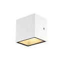 SLV LED Außenwandleuchte SITRA S WL SINGLE, IP44 IK05, 6.2W 3000/4000K (CCT Switch) 580/620lm 105°, weiß