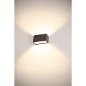 SLV LED Außenwandleuchte SITRA M WL UP/DOWN, IP65 IK05, 20cm, 14W 3000/4000K (CCT Switch) 1700lm 2x95°, anthrazit