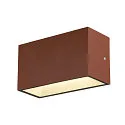 SLV LED Außenwandleuchte SITRA M WL UP/DOWN, IP65 IK05, 20cm, 14W 3000/4000K (CCT Switch) 1700lm 2x95°, rostfarben