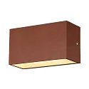 SLV LED Außenwandleuchte SITRA M WL UP/DOWN, IP65 IK05, 20cm, 14W 3000/4000K (CCT Switch) 1700lm 2x95°, rostfarben