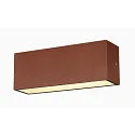 SLV LED Außenwandleuchte SITRA L, UP/DOWN, IP65 IK03, 24W 3000/4000K (CCT Switch) 2800lm 2x105°, rostfarben
