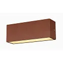 SLV LED Außenwandleuchte SITRA L, UP/DOWN, IP65 IK03, 24W 3000/4000K (CCT Switch) 2800lm 2x105°, rostfarben