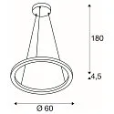 SLV LED Pendelleuchte ONE 60 PHASE up/down, 24W, 2700/3000K, 130°, Messing