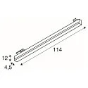 SLV LED 3-Phasen-Leuchte SIGHT TRACK CCT DALI 2, 114cm, 39W 3000/400K (CCT-Switch) 3000lm 120°, CRi >90, DALI dimmbar, weiß