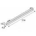 LED 3-Phasen-Leuchte SIGHT TRACK CCT ON-OFF, 114cm 37W 3000/400K (CCT-Switch) 3000lm 120°, CRi >90, schaltbar, schwarz