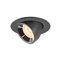 LED Deckeneinbauleuchte NUMINOS® GIMBLE XS, 2700K, 40°, Schwarz / Chrom