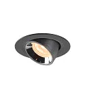SLV LED Deckeneinbauleuchte NUMINOS® GIMBLE XS, 2700K, 55°, Schwarz / Chrom