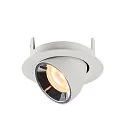 SLV LED Deckeneinbauleuchte NUMINOS® GIMBLE XS, 2700K, 40°, Weiß / Chrom