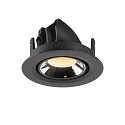 SLV LED Deckeneinbauleuchte NUMINOS® GIMBLE XS, 3000K, 40°, Schwarz / Chrom