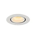 SLV LED Ceiling recessed luminaire NUMINOS® GIMBLE XS, 3000K, 20°, white
