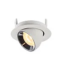 SLV LED Deckeneinbauleuchte NUMINOS® GIMBLE XS, 3000K, 55°, Weiß / Chrom