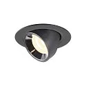 LED Deckeneinbauleuchte NUMINOS® GIMBLE XS, 4000K, 40°, Schwarz / Chrom