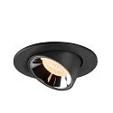 SLV LED Deckeneinbauleuchte NUMINOS® GIMBLE S, 2700K, 40°, Schwarz / Chrom
