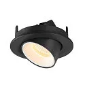 SLV LED Ceiling recessed luminaire NUMINOS® GIMBLE S, 3000K, 55°, black/white
