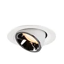 SLV LED Deckeneinbauleuchte NUMINOS® GIMBLE M, 2700K, 55°, Weiß / Chrom