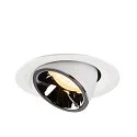 SLV LED Ceiling recessed luminaire NUMINOS® GIMBLE M, 3000K, 20°, white/chrome